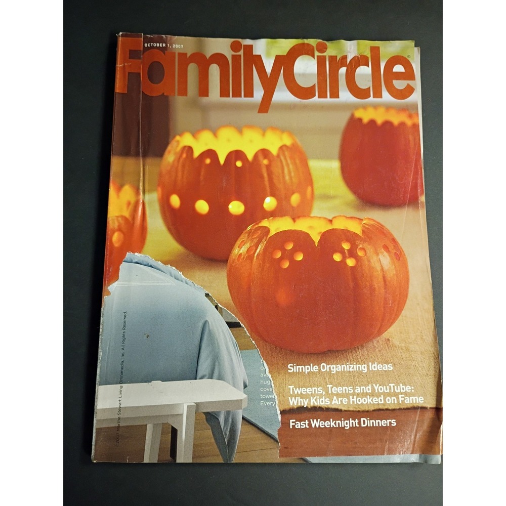 Family Circle Magazine October 2007 Issue Illustrated Parenting Home & Garden